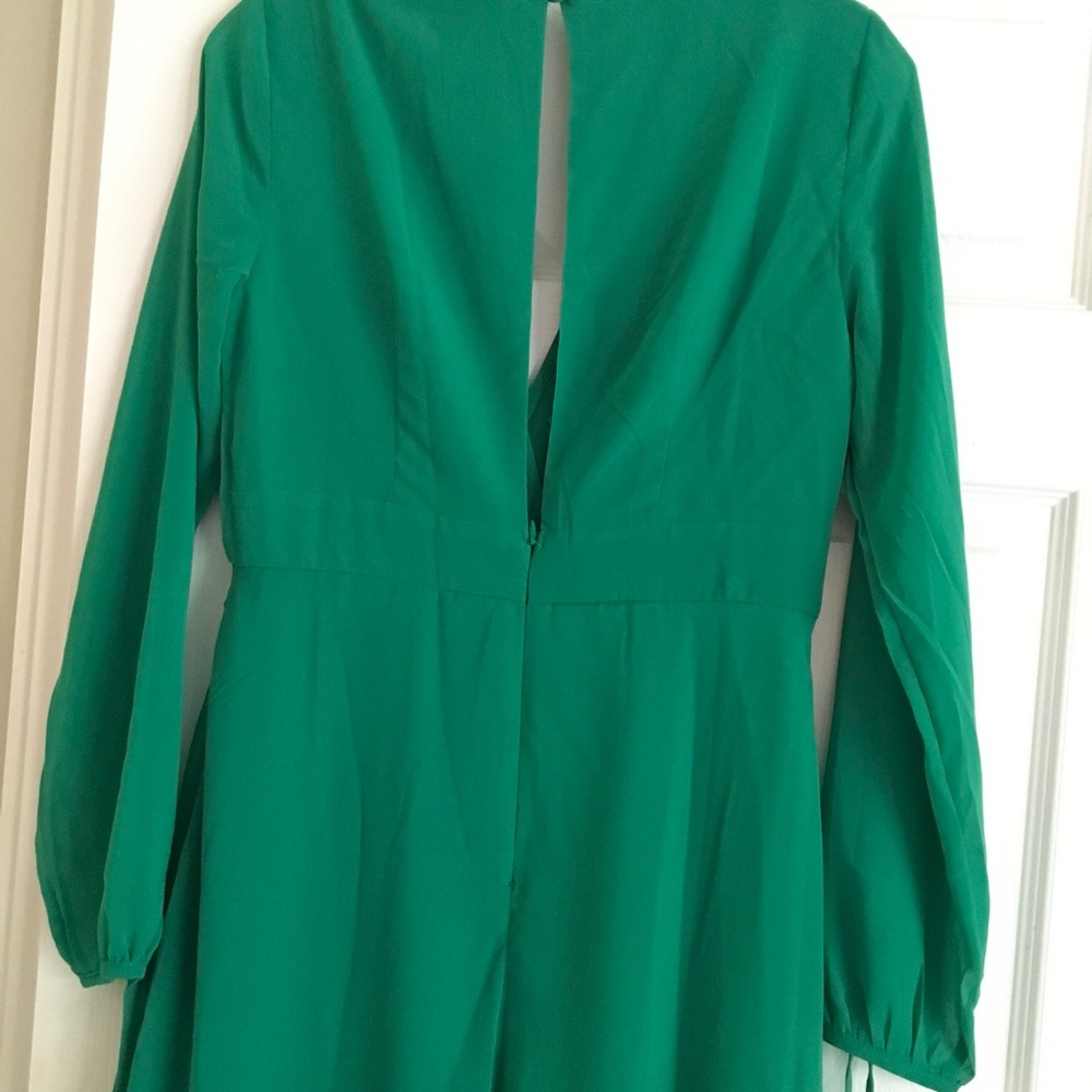 Emerald Green Long Sleeve Jumpsuit - Picture 7 of 8